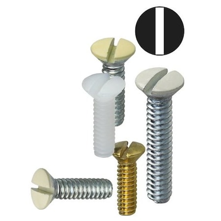 Dottie Slotted Oval Wall Plate Screw Kit, Zinc Plated Finish, Carbon Steel, Stainless Steel, Brass, Nylon APS1